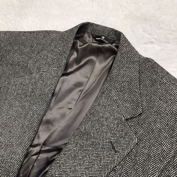RALPH LAUREN Polo University Club Tweed Blazer Men 42L Gray Herringbone USA - Picture 4 of 16